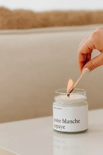 Chandelle de soya poire blanche et papaye